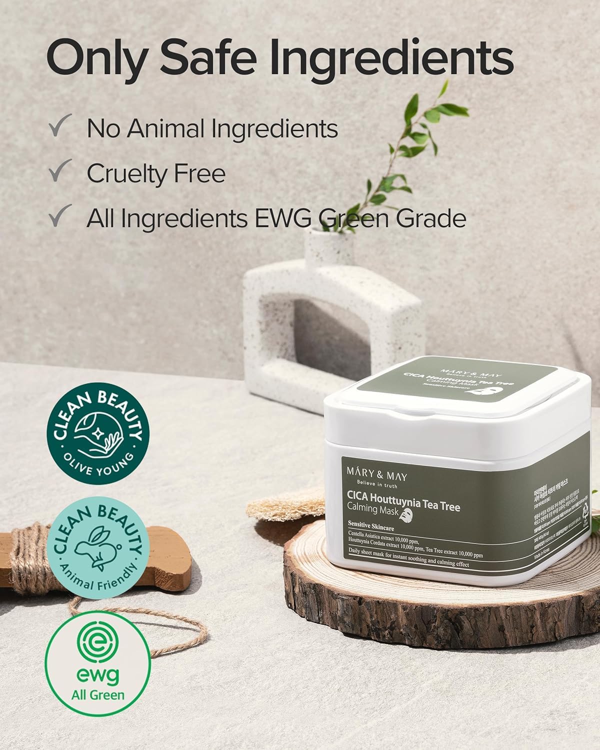 Amazon.com : Mary&May CICA Heartleaf Tea Tree Calming Mask, 30